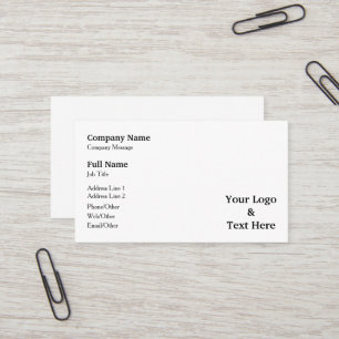 Personalisierte benutzerdefinierte Logos und Texte Visitenkarte