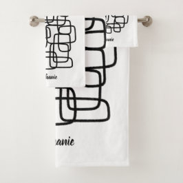 Personalisierte benutzerdefinierte Namen Abstract  Badhandtuch Set