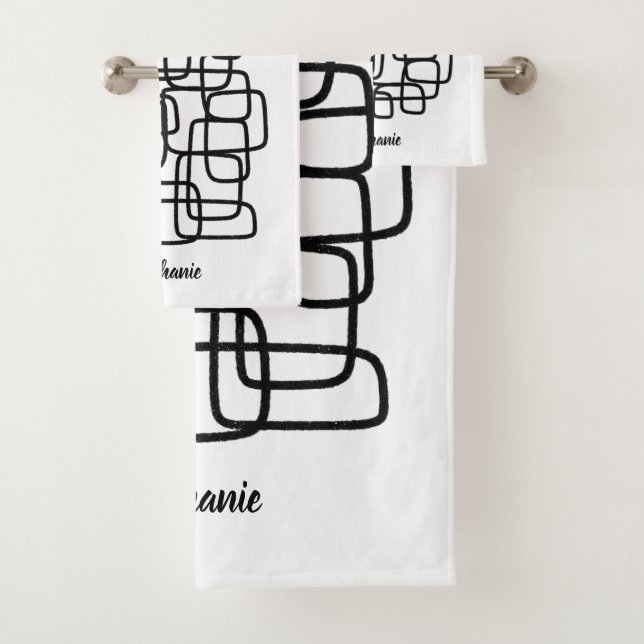 Personalisierte benutzerdefinierte Namen Abstract  Badhandtuch Set (Insitu)