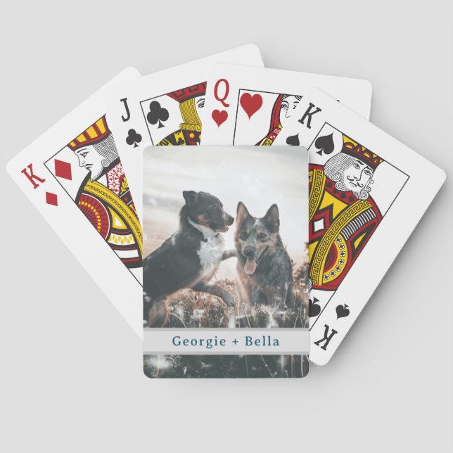 Personalisierte benutzerdefinierte Pet-Foto-Namen  Spielkarten (Rückseite)