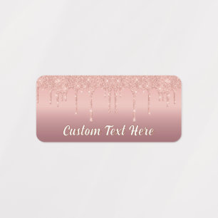 Personalisierte benutzerdefinierte Text-Rose Gold- Etiketten