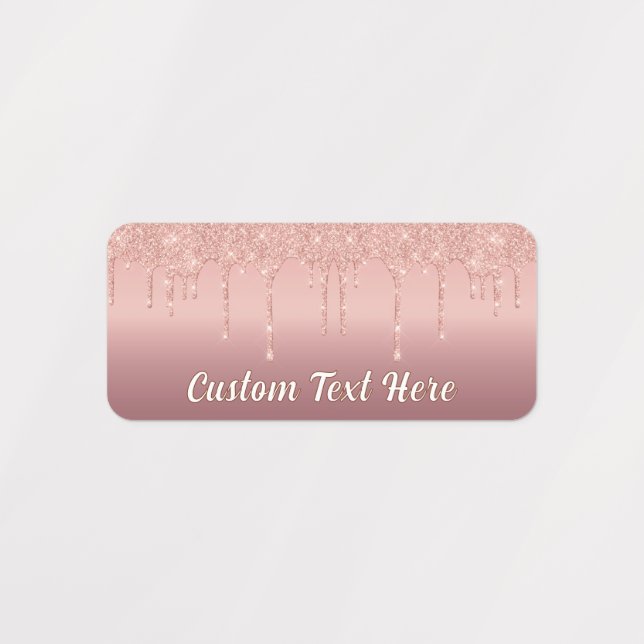Personalisierte benutzerdefinierte Text-Rose Gold- Etiketten (Design 3)