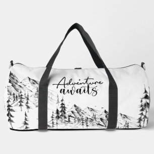 Personalisierte Berge Sketch Erlebnis wartet auf Duffle Bag