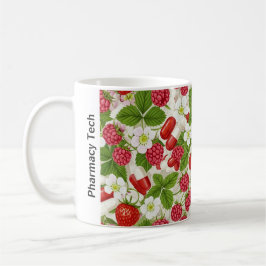 Personalisierte Berry & Pill Pattern Pharmacy-Tass Kaffeetasse