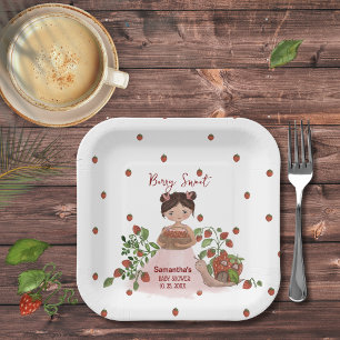 Personalisierte Berry Sweet Baby Shower Einwegarti Pappteller
