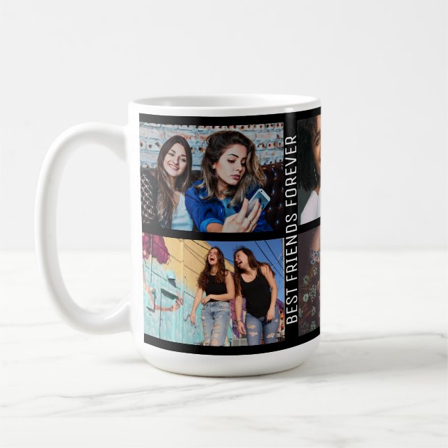 Personalisierte Best Friends Forever 6 Foto Custom Kaffeetasse (Links)