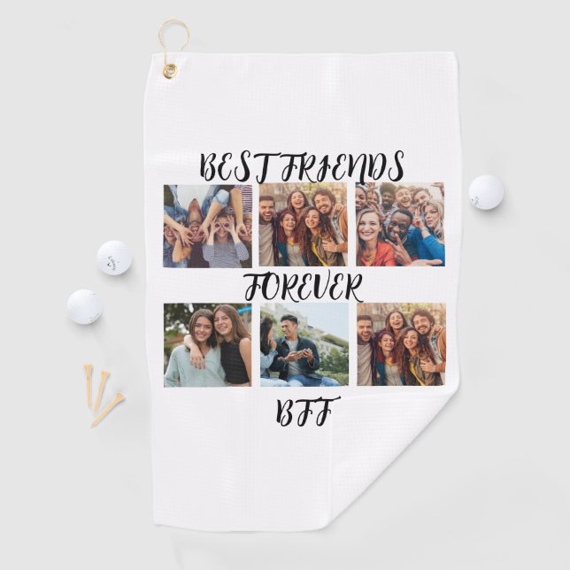 Personalisierte "Best Friends Forever"-Fotovorlage Golfhandtuch (Insitu)