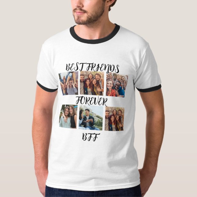 Personalisierte "Best Friends Forever"-Fotovorlage T-Shirt (Vorderseite)