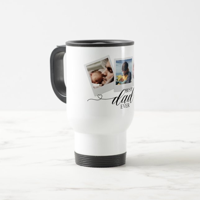 Personalisierte BEST VATER Fotocollage Sonderanfer Reisebecher (Vorderseite Links)