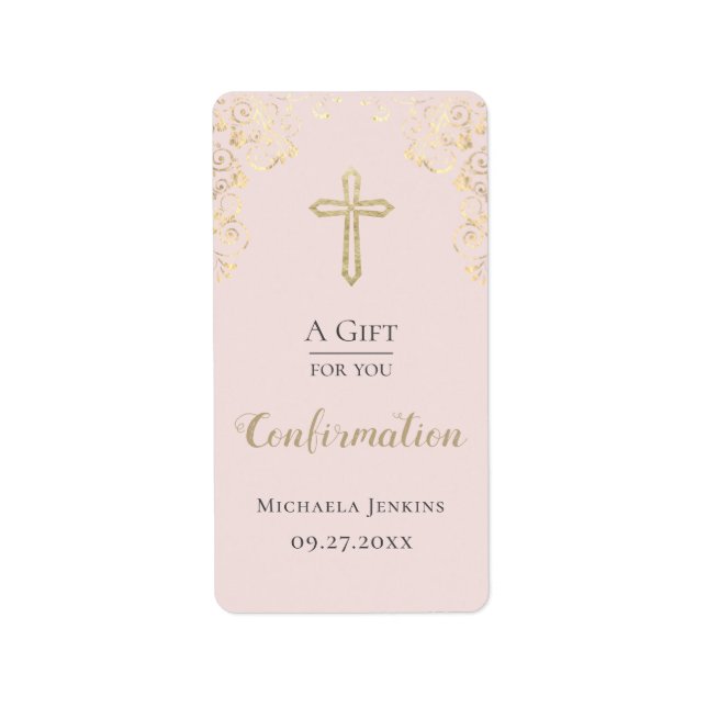 Personalisierte Bestätigung Blush Hand Sanitizer Adressaufkleber (Vorne)