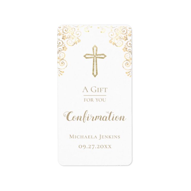 Personalisierte Bestätigung Gold Hand Sanitizer Adressaufkleber (Vorne)