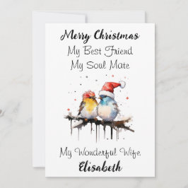 Personalisierte Beste Ehefrau Weihnachts-Karte Feiertagskarte