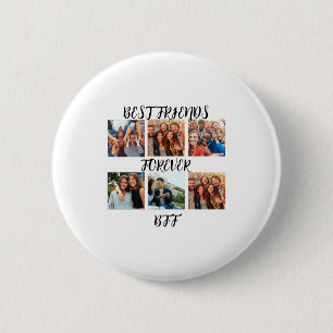 Personalisierte Beste Freunde Forever Foto Vorlage Button