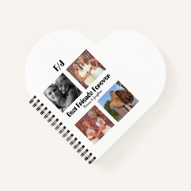 Personalisierte Beste Freunde für immer 4 Foto Col Notizbuch (Vorderseite)