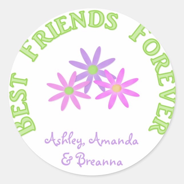 Personalisierte beste Freunde für immer Sticker (Vorderseite)