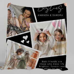 Personalisierte beste Freundin 3 Foto Fleece Decke