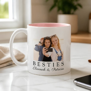 Personalisierte beste Freundin BFF Foto individuel Zweifarbige Tasse