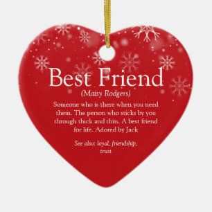 Personalisierte beste Freundin Definition Weihnach Keramik Ornament