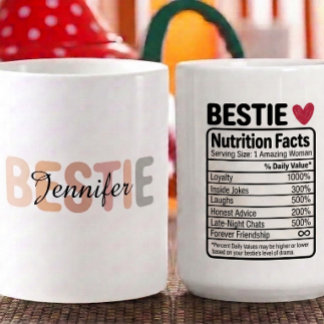 Personalisierte Beste-Freundin-Ernährungsfakten Na Kaffeetasse