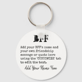 Personalisierte BESTE FREUNDIN Friends Gift - Schr Schlüsselanhänger