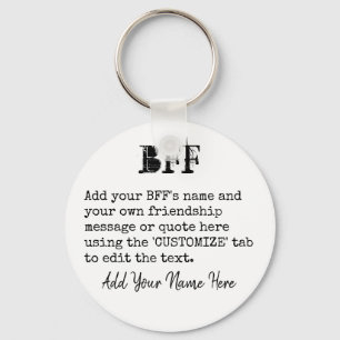 Personalisierte BESTE FREUNDIN Friends Gift - Schr Schlüsselanhänger
