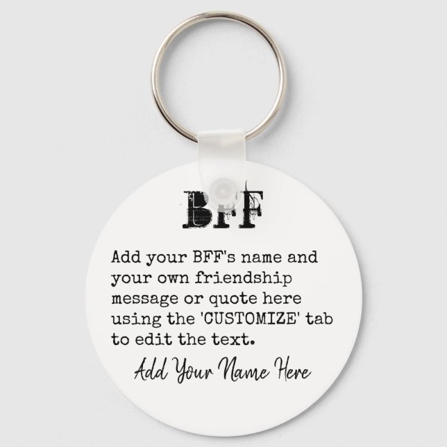 Personalisierte BESTE FREUNDIN Friends Gift - Schr Schlüsselanhänger (Vorderseite)