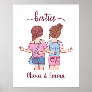 Personalisierte beste Freundinnen Poster