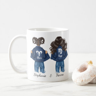 Personalisierte beste Freundinnen Widder Jungfrau  Kaffeetasse