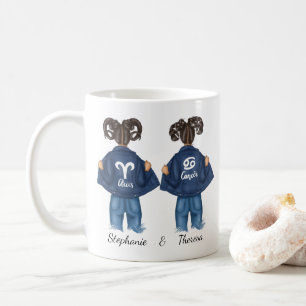 Personalisierte beste Freundinnen Widder Krebs Mäd Kaffeetasse