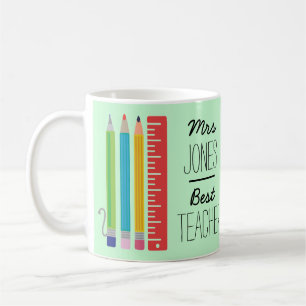Personalisierte beste Lehrer-Bleistift-Tasse Kaffeetasse