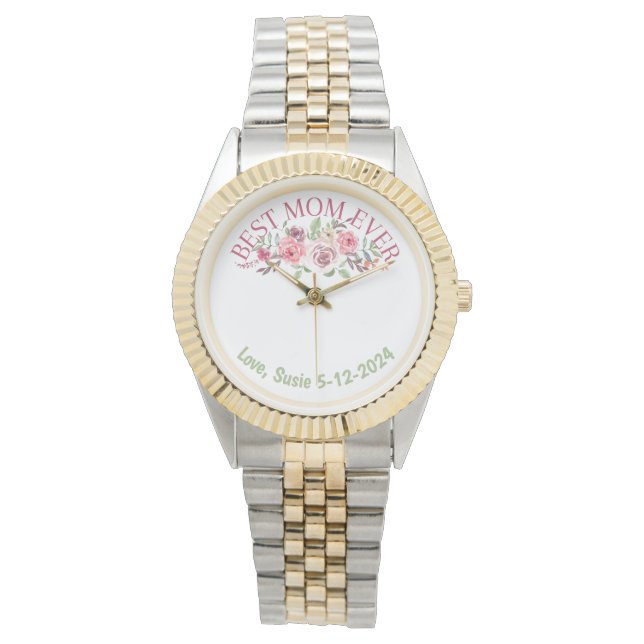 Personalisierte beste Mama Armbanduhr (Vorderseite)
