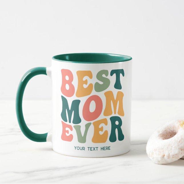 Personalisierte Beste Mama je farbenfroh Tasse (Mit Donut)