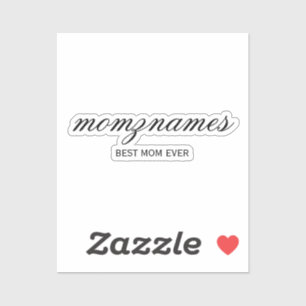 Personalisierte Beste Mama je Kalligrafiebezeichnu Aufkleber