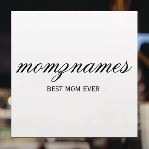 Personalisierte Beste Mama je Kalligrafiebezeichnu Fensteraufkleber