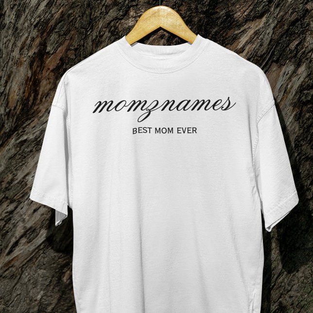 Personalisierte Beste Mama je Kalligrafiebezeichnu Große Größe T-Shirt (Von Creator hochgeladen)