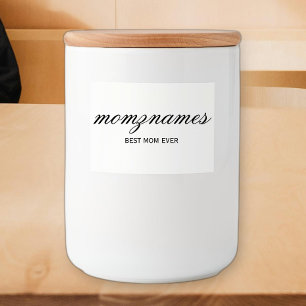 Personalisierte Beste Mama je Kalligrafiebezeichnu Lebensmitteletikett