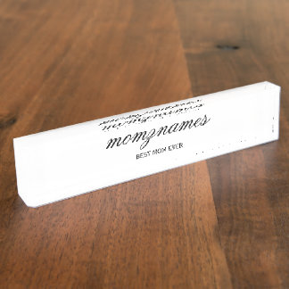 Personalisierte Beste Mama je Kalligrafiebezeichnu Namensplakette
