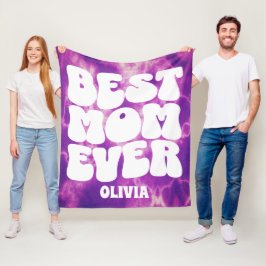 Personalisierte beste Mama je Lila Gefärbte Krawat Fleecedecke
