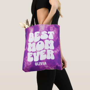Personalisierte beste Mama je Lila Gefärbte Krawat Tasche