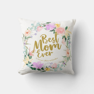 Personalisierte Beste Mama überhaupt Floral Kissen