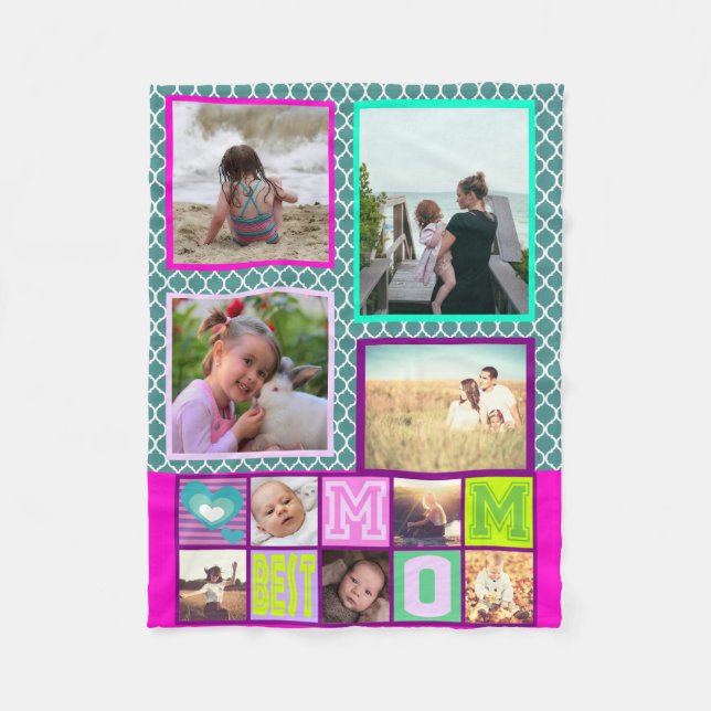 Personalisierte beste Mamma-Foto-Erinnerungen Fleecedecke (Vorderseite)