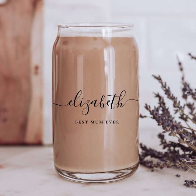 Personalisierte Beste Summe pro Script Monogram Dosenglas (Von Creator hochgeladen)