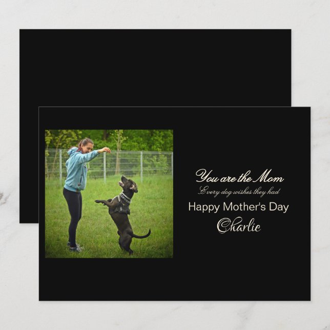 personalisierte Besten Hund Mama Grußkarte Einladung (Vorne/Hinten)
