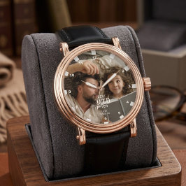 Personalisierte "bester VATER ever" moderne Typogr Armbanduhr
