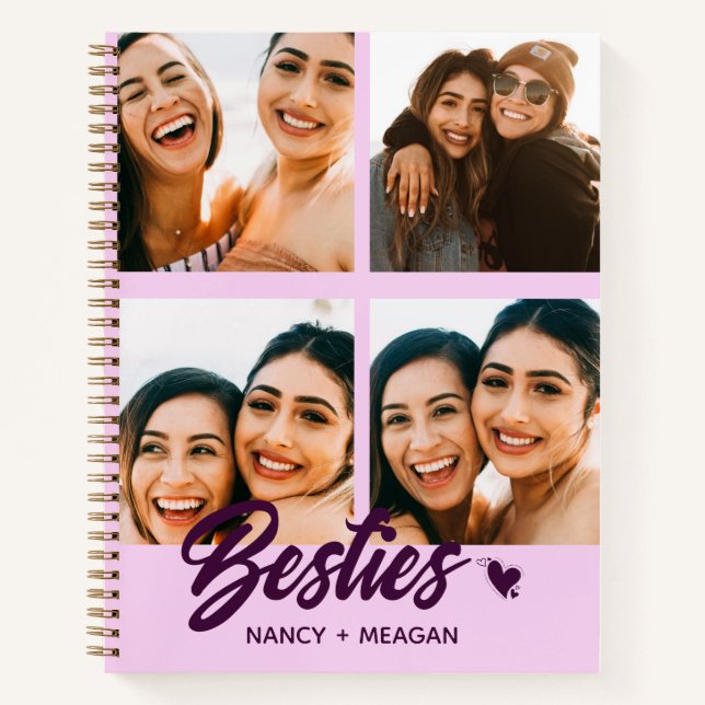 Personalisierte Bestie Forever Foto Collage Spiral Notizbuch (Vorderseite)