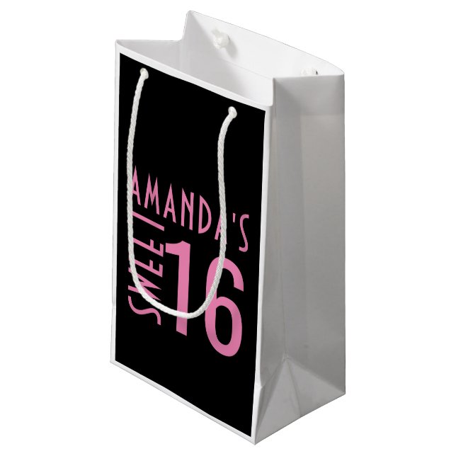 Personalisierte Bevorzugungs-Tasche des Bonbon-16 Kleine Geschenktüte (Vorderseite Schrägansicht)