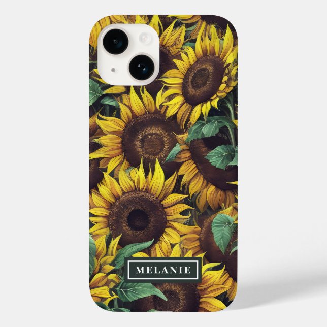 Personalisierte Bezeichnung für Aquarellblumen Case-Mate iPhone 14 Hülle (Rückseite)