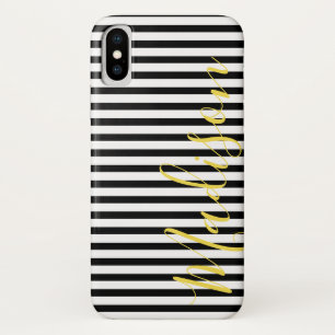 Personalisierte Bezeichnung für Schwarzweiß-Streif Case-Mate iPhone Hülle
