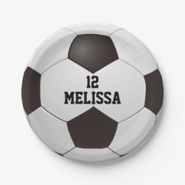 Personalisierte Bezeichnung Fußball-Ball Pappteller