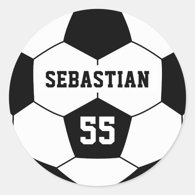 Personalisierte Bezeichnung Fußball Runder Aufkleber (Vorderseite)